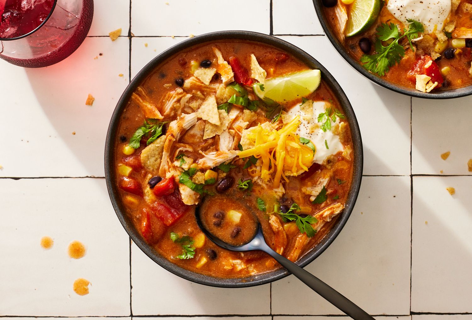 Slow Cooker Chicken Enchilada Soup