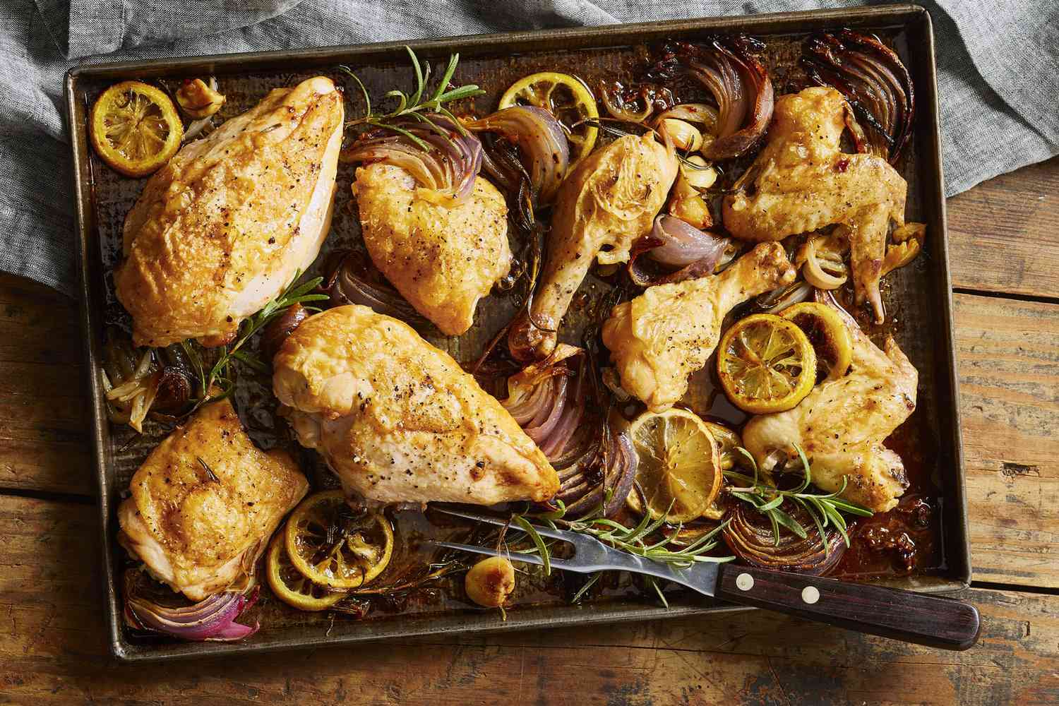 ## Roasted Chicken with Garlic and Rosemary: A Classic Comfort Food Roasted chicken with garlic and rosemary is a timeless dish that has been enjoyed for centuries. The combination of savory chicken, aromatic garlic, and fragrant rosemary creates a truly delicious and satisfying meal. **Ingredients:** * 1 whole chicken (3-4 pounds) * 1 tablespoon olive oil * 2 cloves garlic, minced * 1 tablespoon fresh rosemary, chopped * 1 teaspoon salt * 1/2 teaspoon black pepper * 1 lemon, cut in half * 1 onion, quartered **Instructions:** 1. **Preheat oven:** Preheat your oven to 425°F (220°C). 2. **Prepare chicken:** Remove the giblets from the chicken cavity and pat it dry with paper towels. 3. **Make the marinade:** In a small bowl, combine olive oil, minced garlic, chopped rosemary, salt, and pepper. 4. **Season chicken:** Rub the marinade all over the chicken, both inside and out. 5. **Stuff the cavity:** Place the lemon halves and onion quarters inside the chicken cavity. 6. **Roast the chicken:** Place the chicken on a roasting rack in a roasting pan. Roast for 45-50 minutes, or until a meat thermometer inserted into the thickest part of the thigh registers 165°F (74°C). 7. **Let it rest:** Remove the chicken from the oven and let it rest for 10-15 minutes before carving. **Serving Suggestions:** Roasted chicken with garlic and rosemary is a versatile dish that can be enjoyed with a variety of side dishes. Here are some popular options: * **Mashed potatoes:** Creamy mashed potatoes are a classic accompaniment to roasted chicken. * **Roasted vegetables:** A medley of roasted vegetables, such as carrots, potatoes, and Brussels sprouts, can add color and flavor to your meal. * **Rice or quinoa:** A bed of rice or quinoa can be a healthy and satisfying side dish. * **Salad:** A fresh salad, such as a Caesar salad or Greek salad, can complement the savory flavors of the roasted chicken. **Tips for the Perfect Roasted Chicken:** * **Choose a good-quality chicken:** Opt for a free-range or organic chicken for the best flavor and texture. * **Let the chicken rest:** Allowing the chicken to rest after cooking helps the juices to redistribute, resulting in a more tender and flavorful bird. * **Baste the chicken:** Basting the chicken with the pan juices during cooking helps to keep it moist and flavorful. * **Experiment with herbs and spices:** Feel free to experiment with different herbs and spices to create your own unique flavor profile. Roast Chicken with Garlic and Rosemary